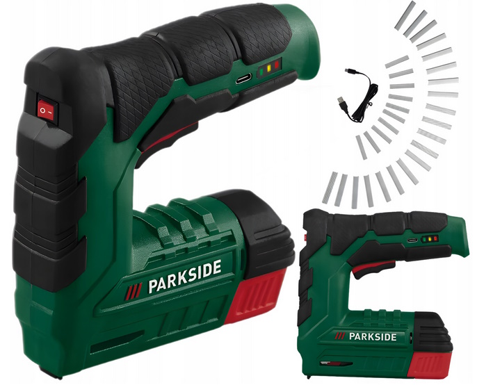 Zszywacz akumulatorowy Parkside Pat 4 D6 ze zszywkami i gwoździami 4V Taker