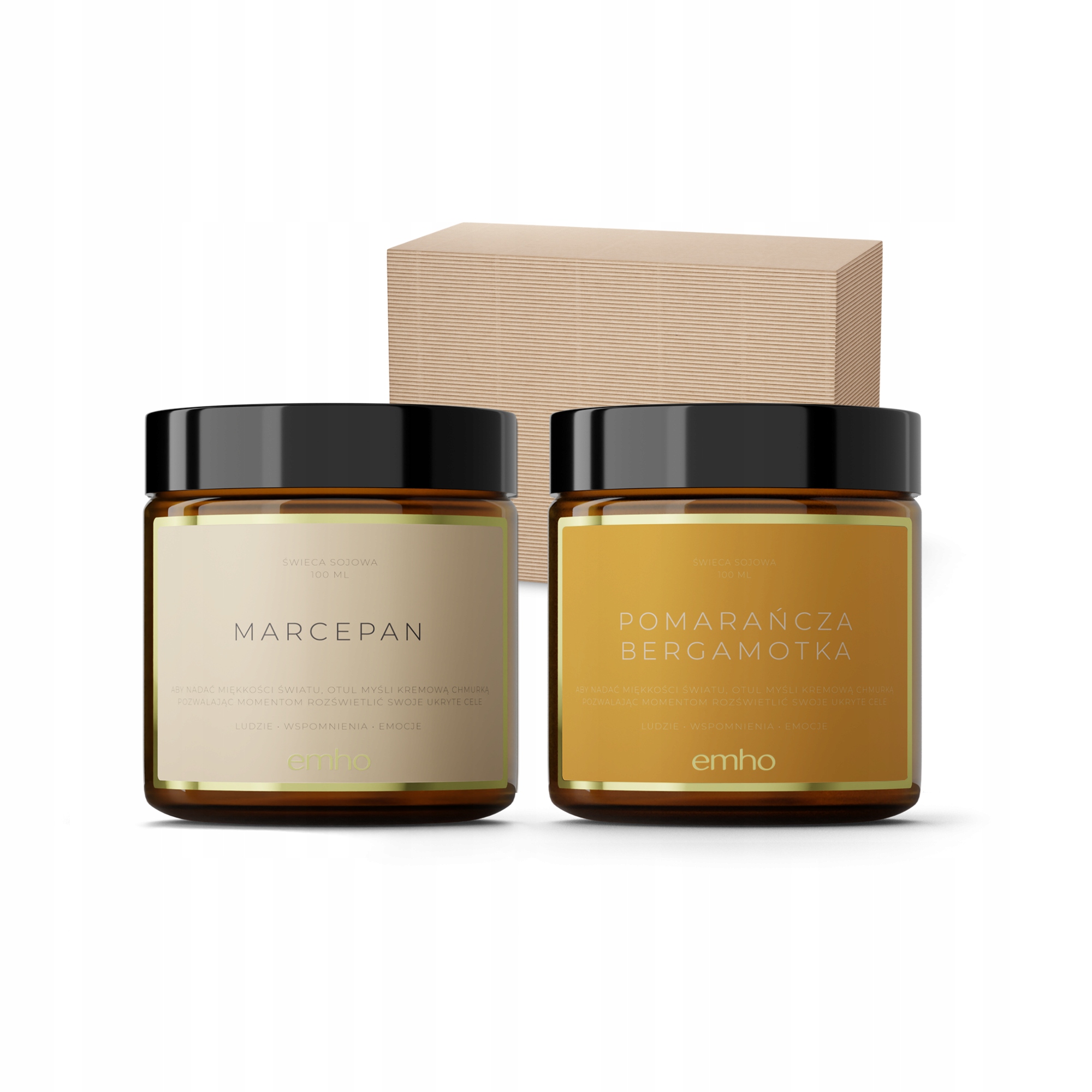 

Zestaw 2 Świece Sojowe Marcepan Pomarańcza