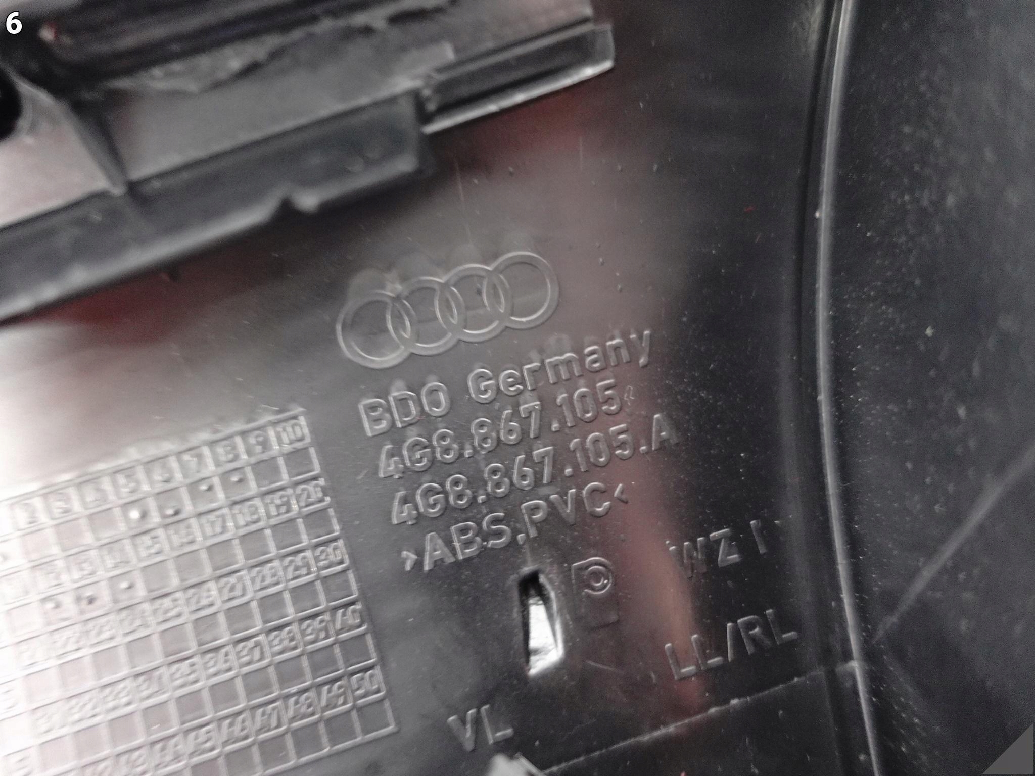 AUDI RS7 S7 A7 4G8 C7 10-18 upholstery side door left front EXCLUSIVE