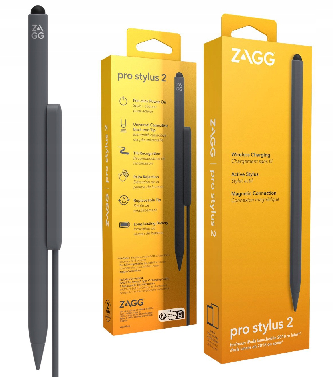 Zagg Pro Stylus2 dotykové pero Pencil Pen pro Apple iPad nabíječka