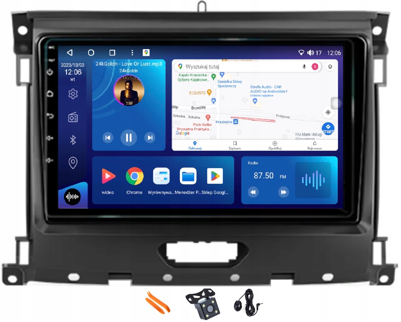Autorádio Navigácia Apple Carplay Android Auto Ford Ranger 15-22