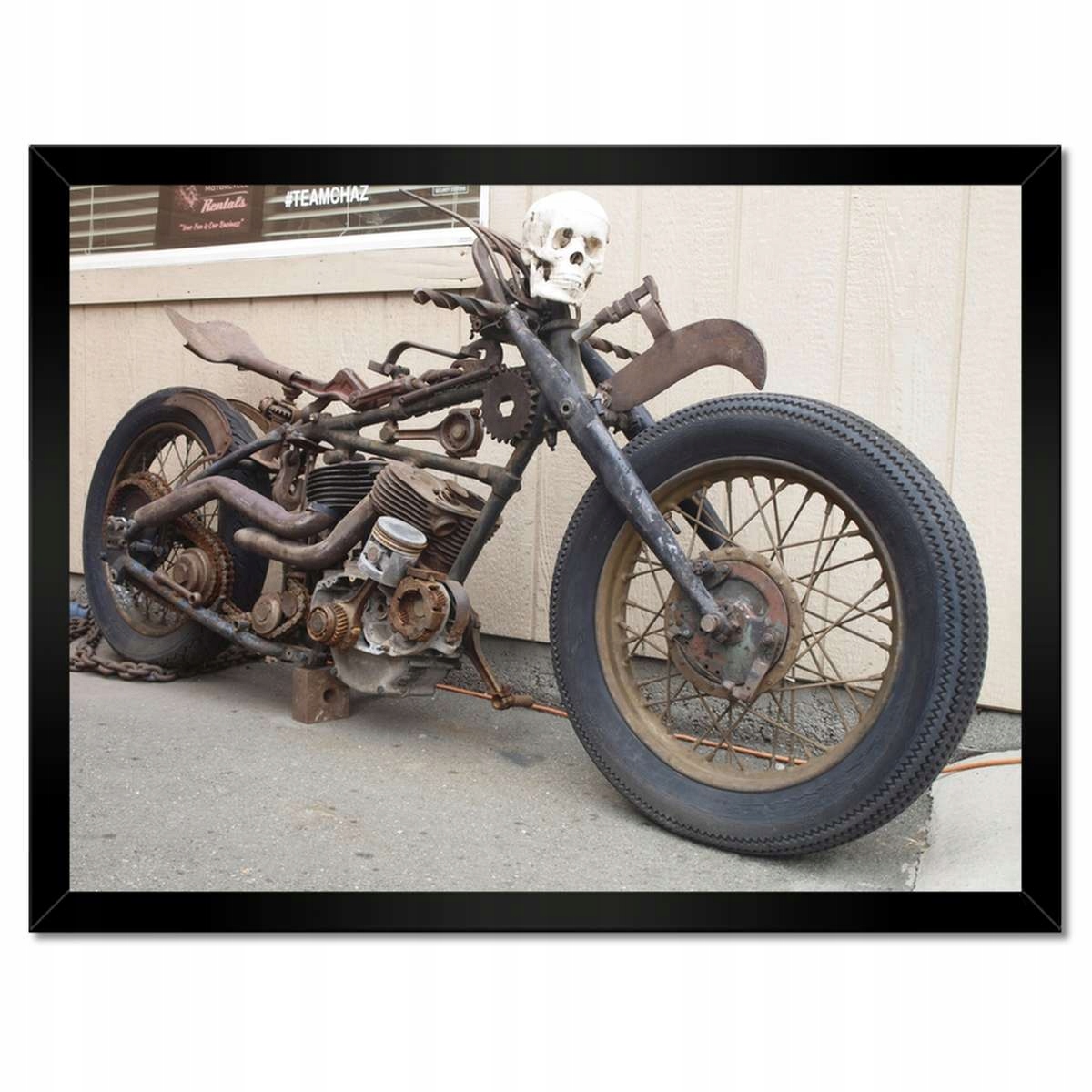 Plakáty v rámu 40x30 Motocykl s lebkou