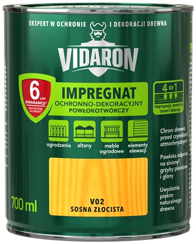 

Vidaron Impregnat Ochronny 4w1 Sosna Złocista 0,7L