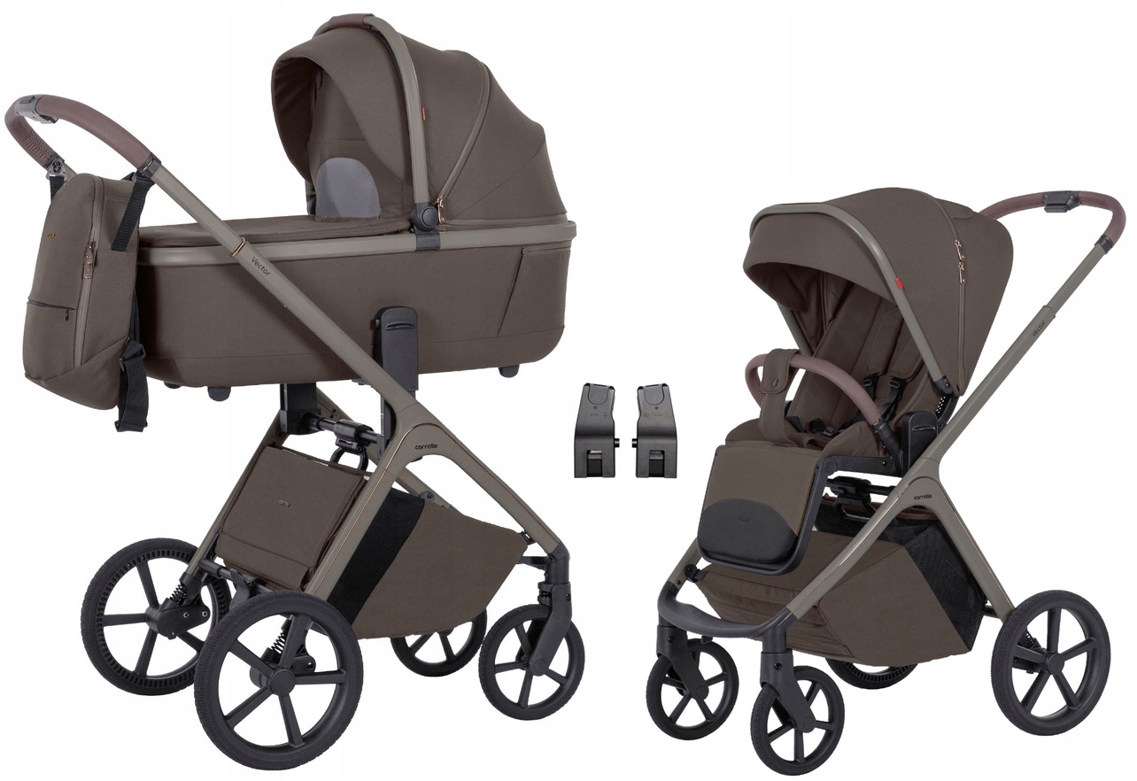 Wózek Carrello Vector New Folia Torba 2w1 Adapter Coffee Beige