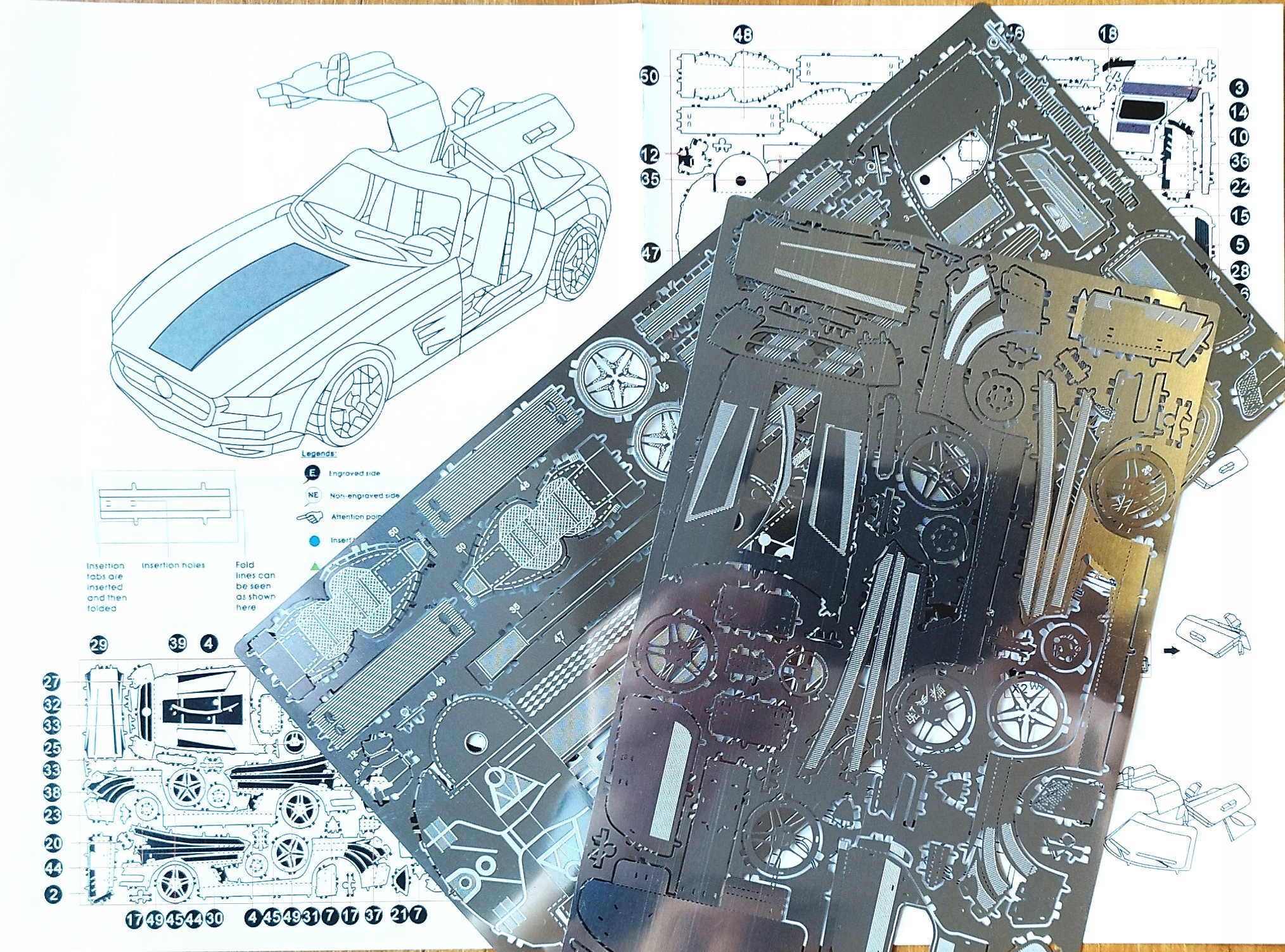 SPORTOWY samochód MERCEDES MB-188 metal model 14+ METALOWE PUZZLE 3D Marka bez marki