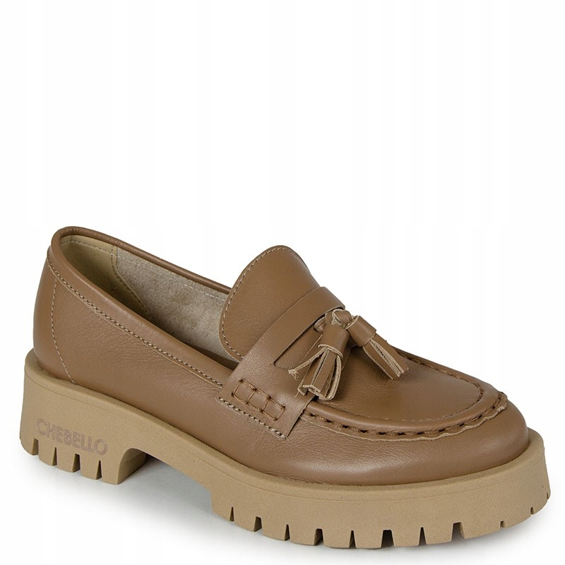 Chebello 2821 Hnědé Kožené Mokasíny 40
