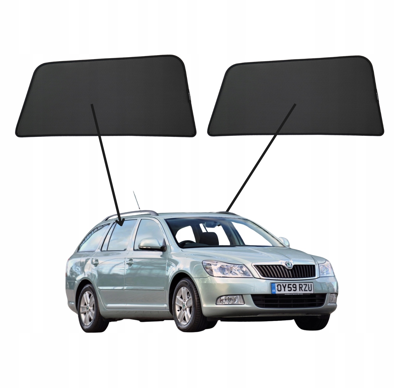 Protislnečné clony do Škoda Octavia II, 2004-2013, Combi, magnety, 2ks