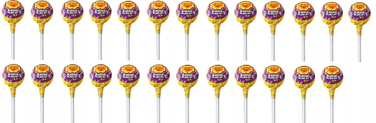 Levně 25 x 29 g Chupa Chups XXL Flavour Playlist lízátko s gumou Karton