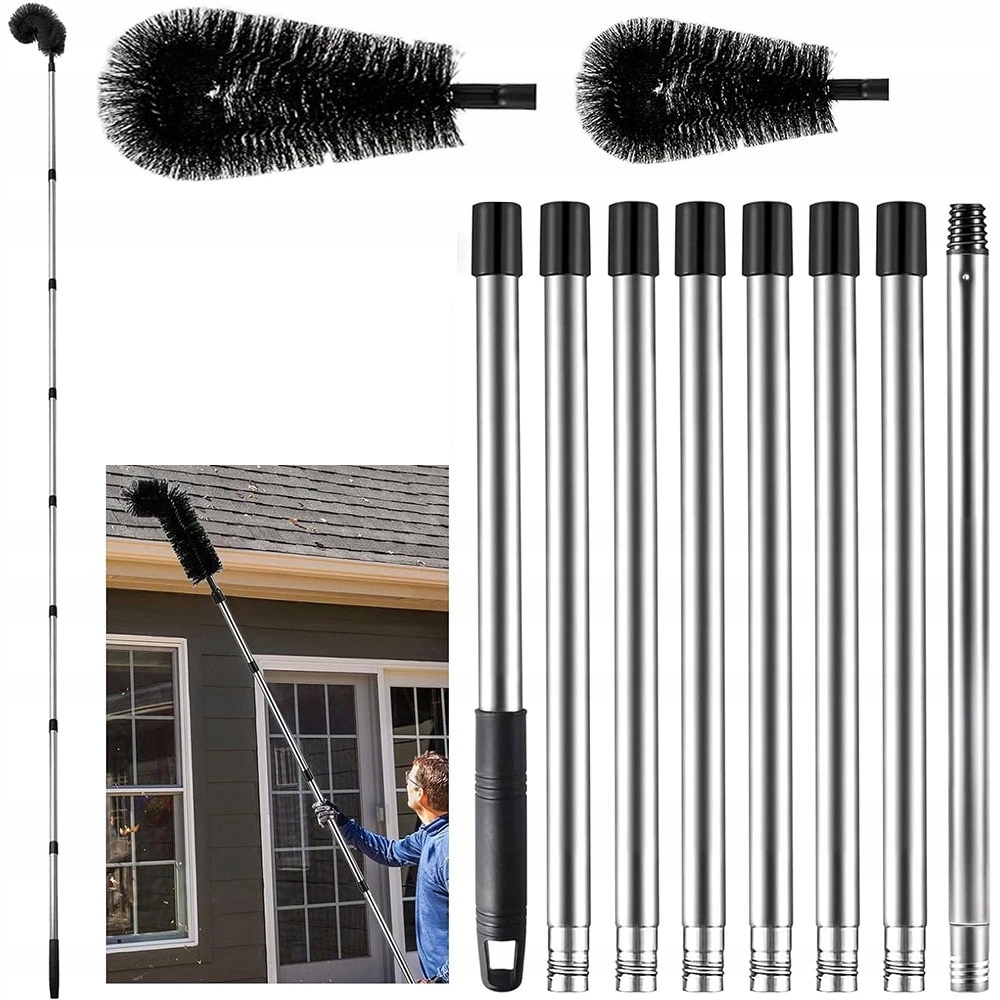 Levně Teleskopický Kartáč Na Čištění Sněhových Listů A 8 Ocelových Hadic