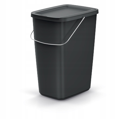 Odpadkový koš Compacta Q Flap Basic recyklovaný černý, objem 12l, sada 4 ks