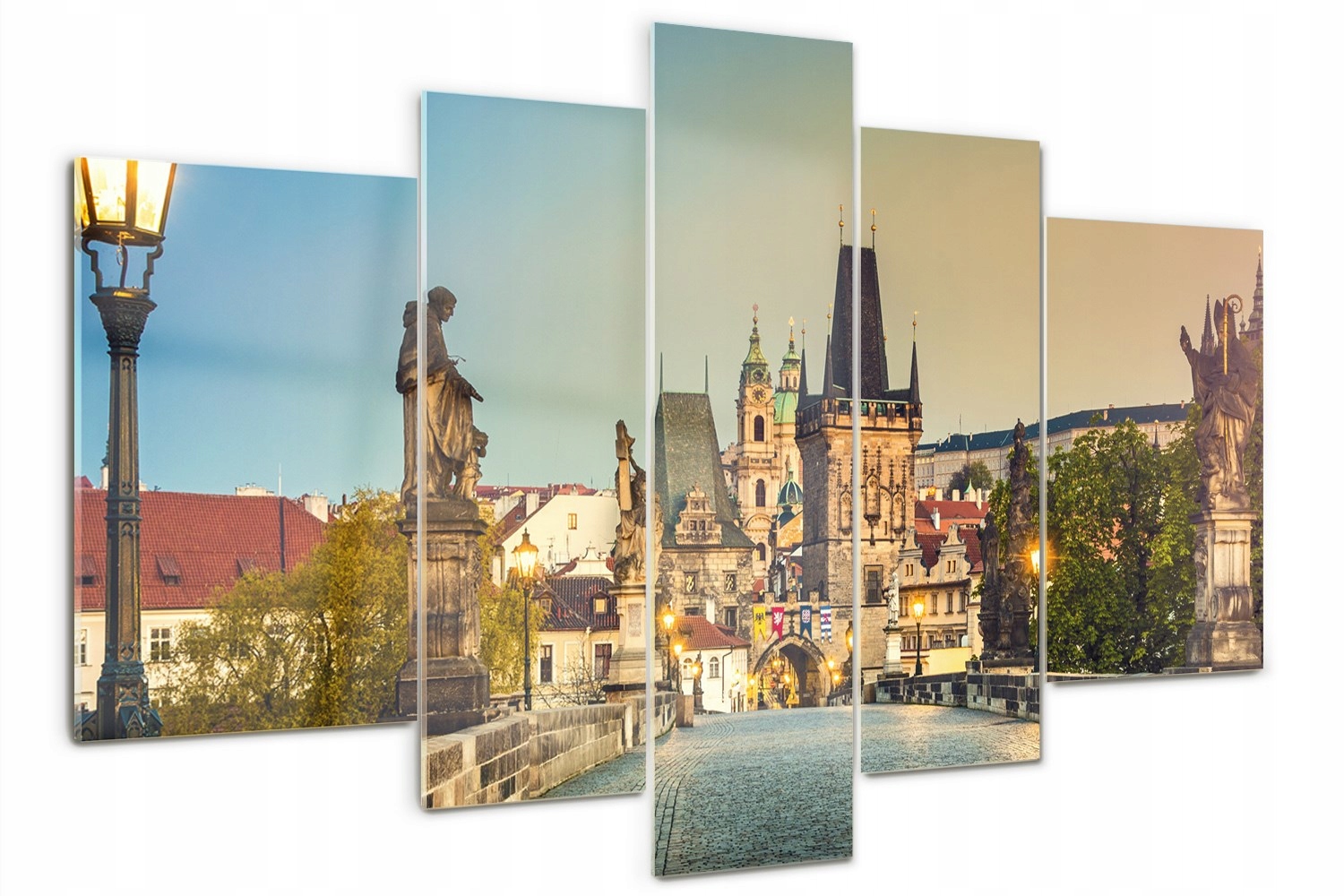 Akrylový triptychový obraz Most Praha Česká republika