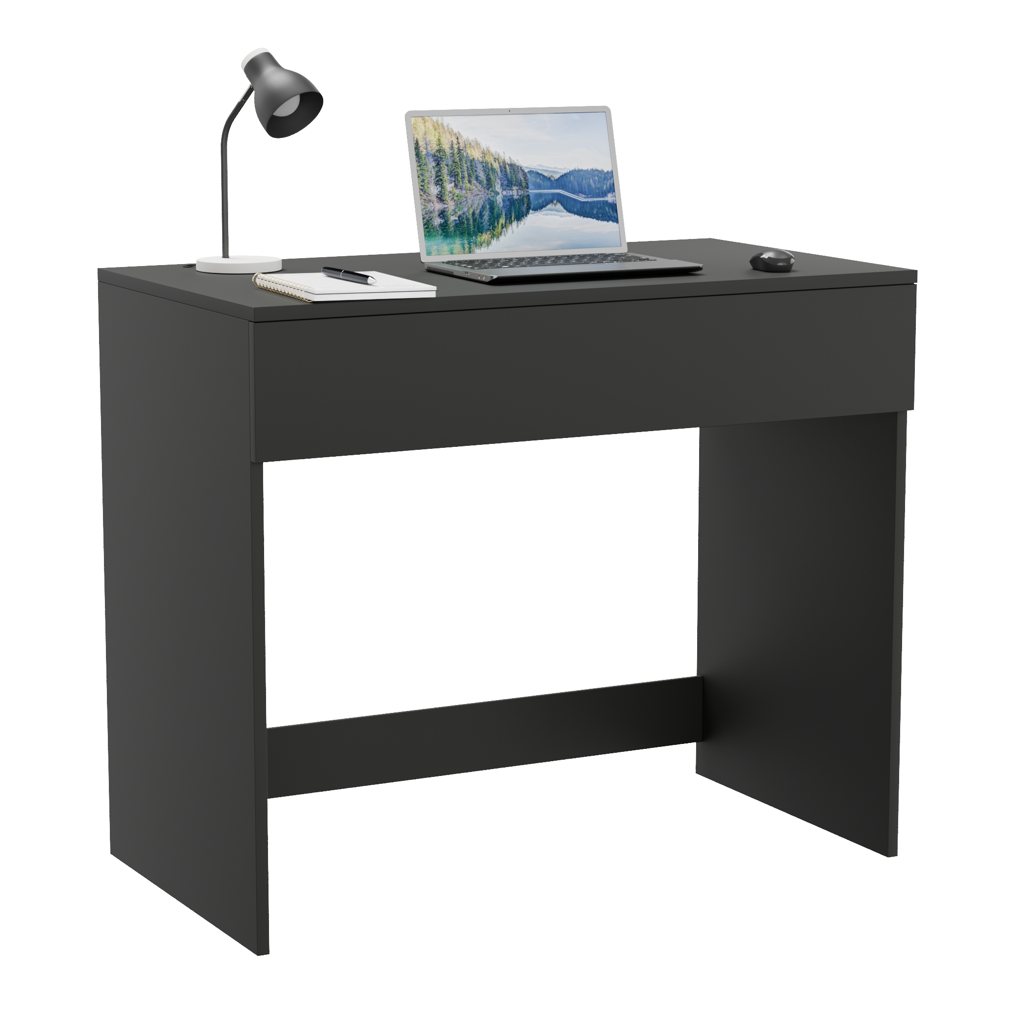 Počítačový Stůl Černý Úhledný Toaletní Stolek Šuplík Jednoduchý rozměr: 90x77x50