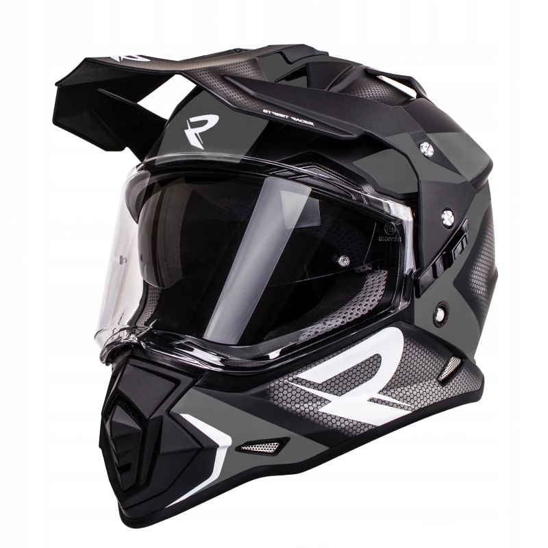 Enduro kask Street Racer Tracker czarno-szary Rozmiar: XS