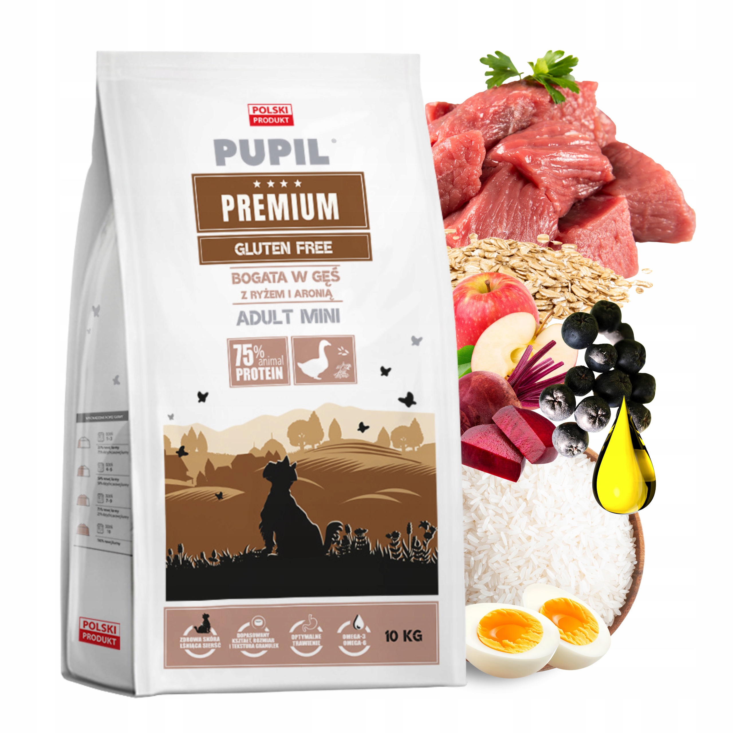 Levně Pupil Premium Gluten Free Mini krmivo pro psy Husí rýže 10 kg