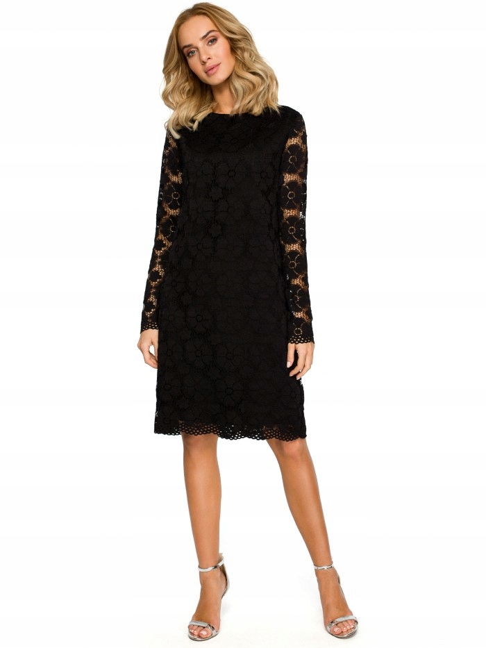 

Eu M M406 Koronkowa sukienka trapezowa - czarna Eu