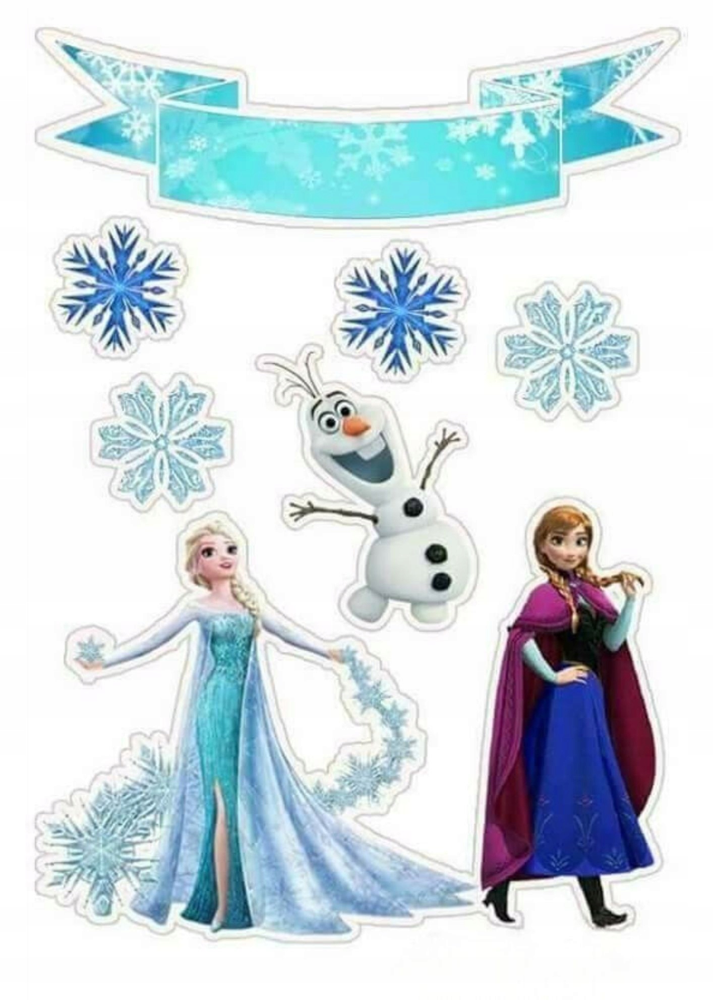 Wydruk na masie cukrowej Kraina Lodu Frozen imię