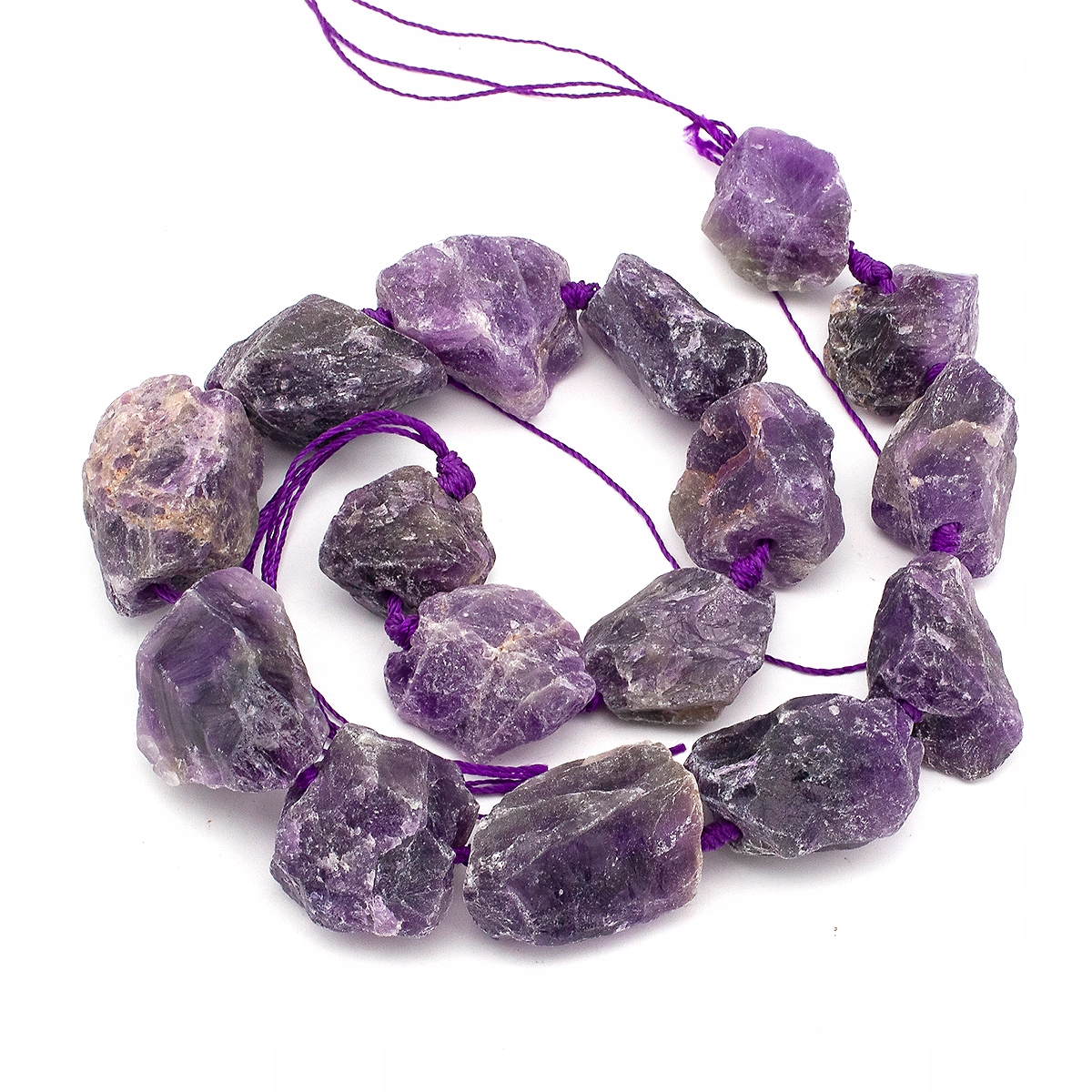 Korálky Přírodní Kámen Ametyst, Bryndáčky, 13~35x8~28mm, 15~19ks/40cm