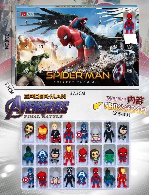 Адвент-календарь Spider-Man, 24 фигурки-брелока — фото 2