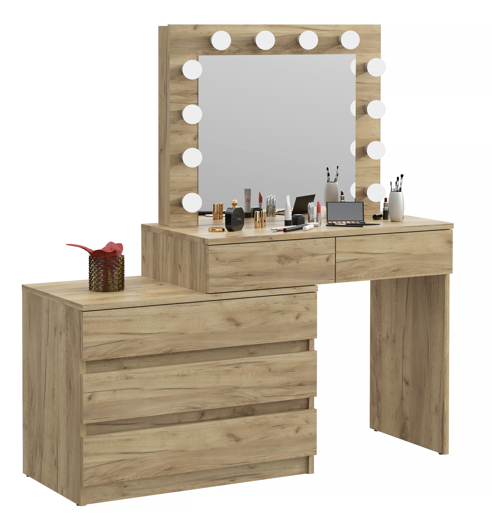 

Toaletka z lustrem kosmetyczna Carla 12 Led Craft