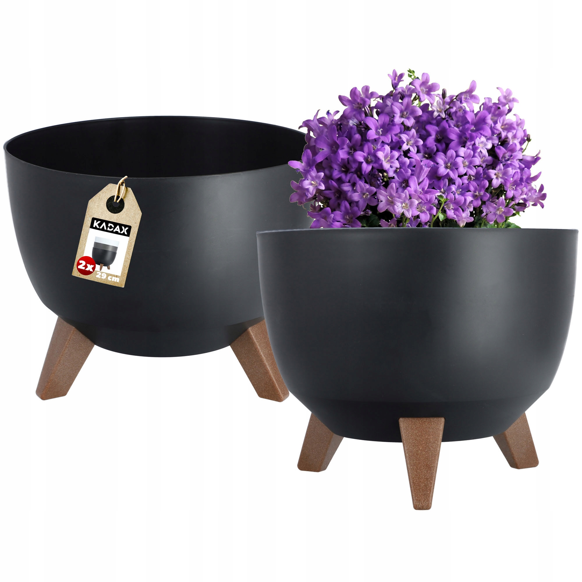 

Kadax Doniczka Osłonka Misa Wkład 29cm Czarna 2szt