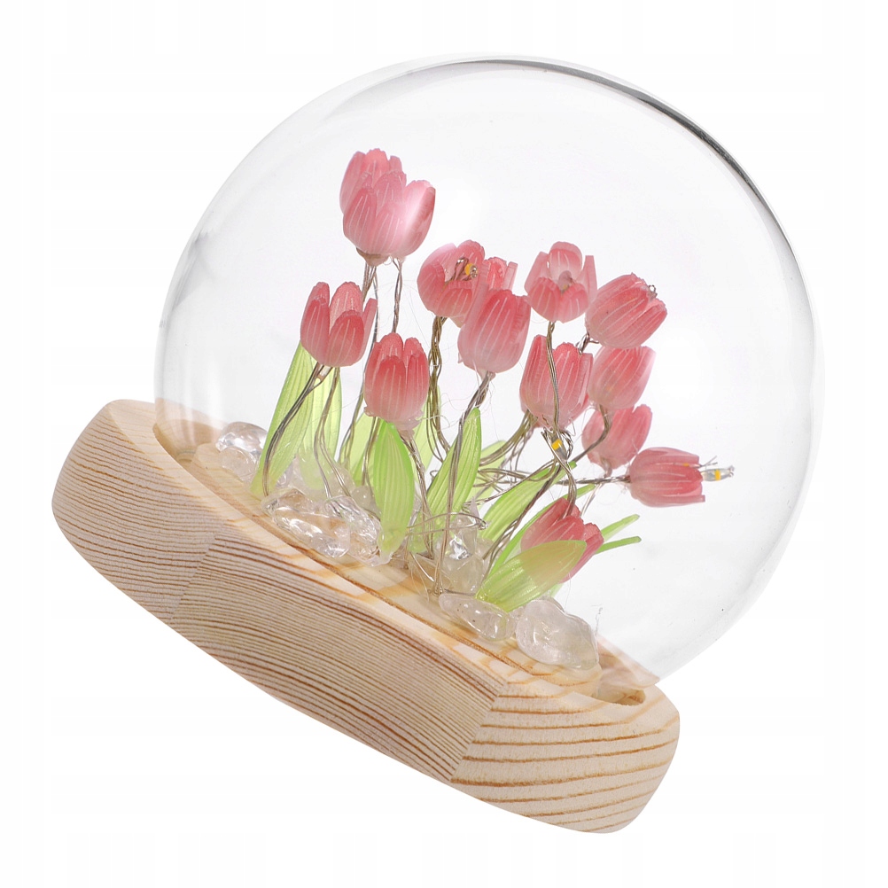 1 ZESTAW RĘCZNIE ROBIONA LAMPKA NOCNA TULIPAN – CIEPŁE ŚWIATŁO