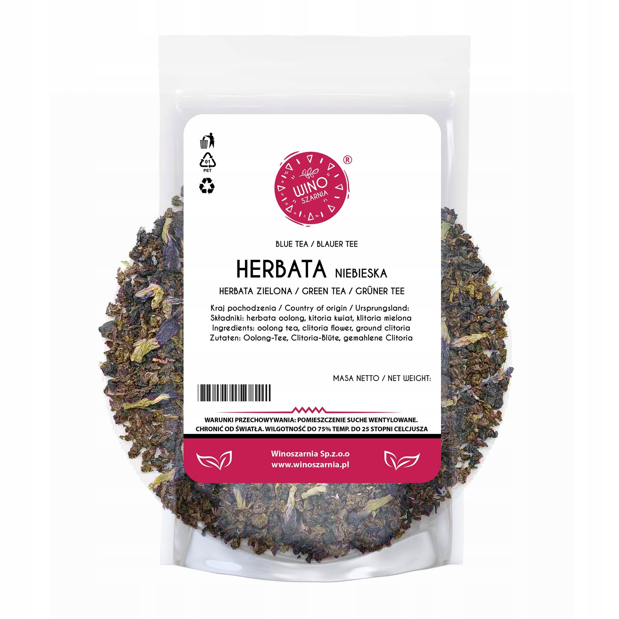 Čaj Oolong Winoszarnia Modrá s květem kliniky listová 1 kg