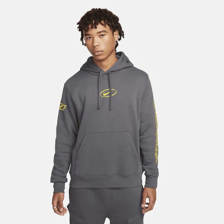 Pánská mikina s kapucí Nike Sportswear Club Fleece šedá HJ3967-021 vel. XL