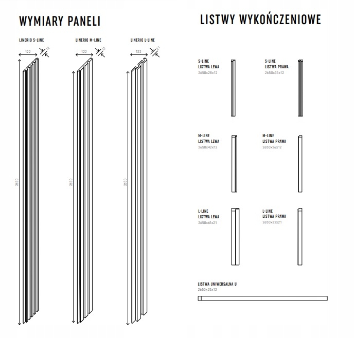 LISTWA UNIWERSALNA LINERIO S-LINE MOCCA LAMELE Kod producenta linerio M-line