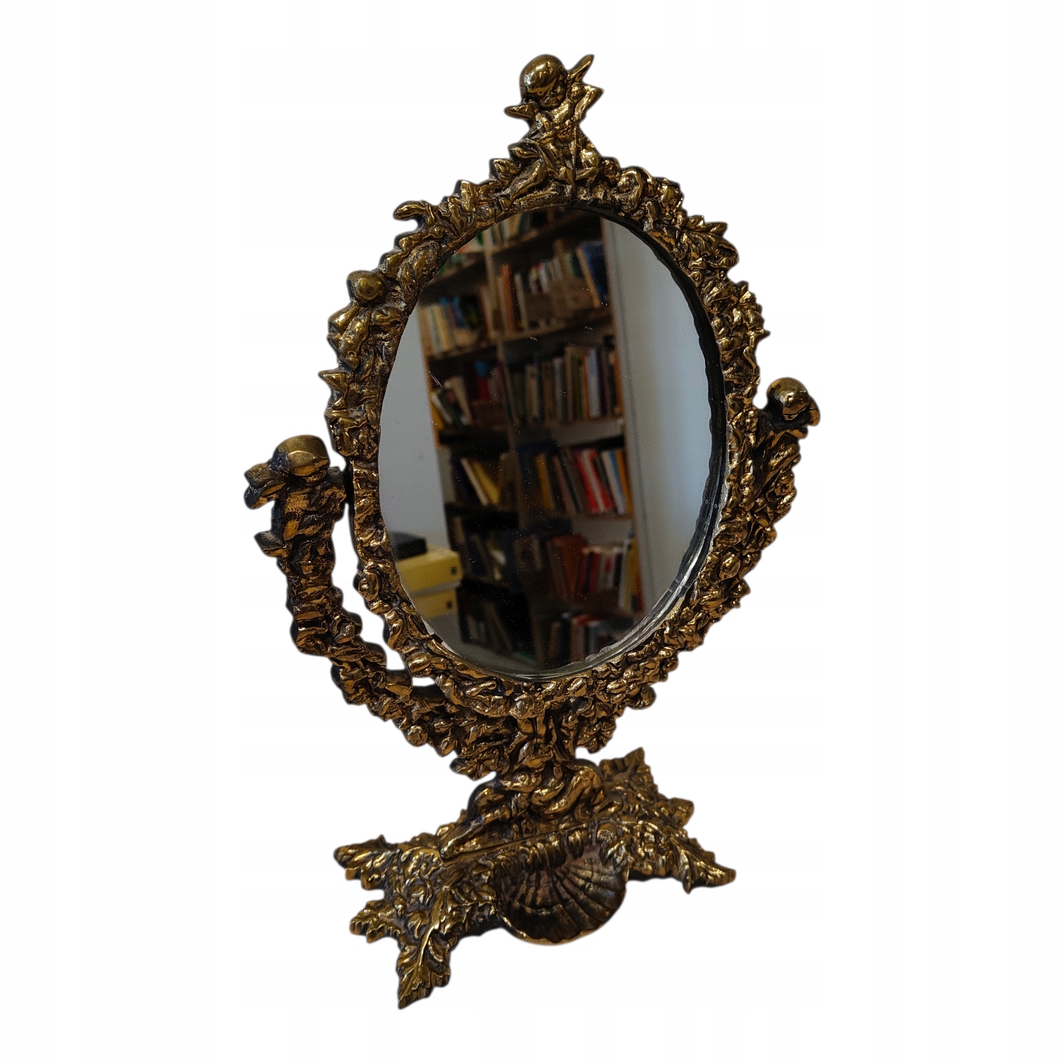 LUSTRO W OPRAWIE MOSIĘŻNEJ Z ANIOŁKAMI