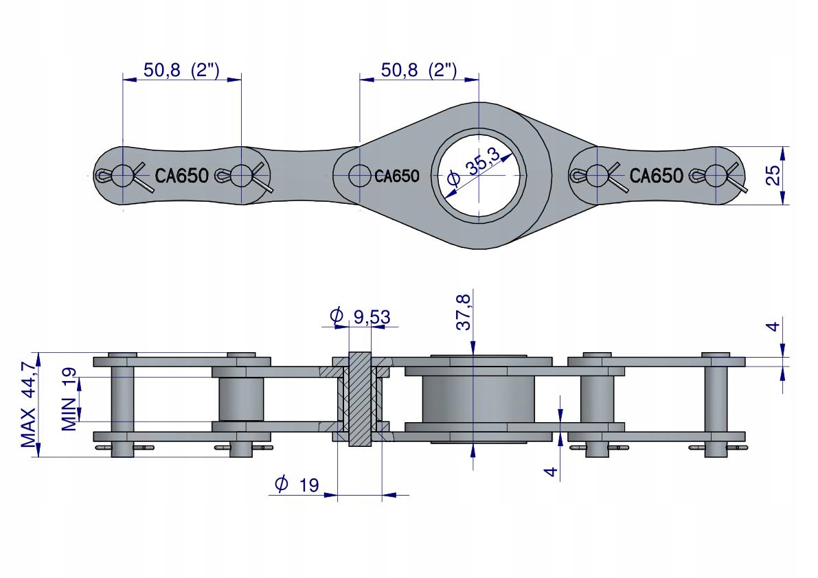 OGNIWO ŁAŃCUCHA CA650 ZWIJAJĄCEGO PRASA WARYŃSKI Numer katalogowy części W-LCA650-5PS