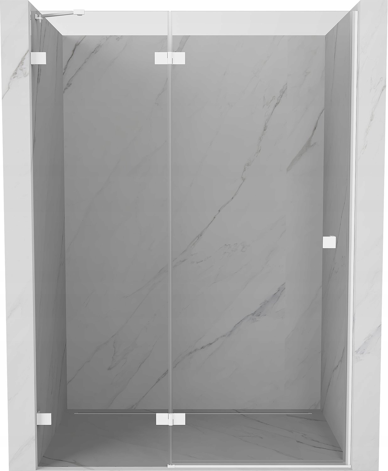 Mexen Lunar Drzwi Prysznicowe Uchylne Lewe 135 CM Transparent Białe