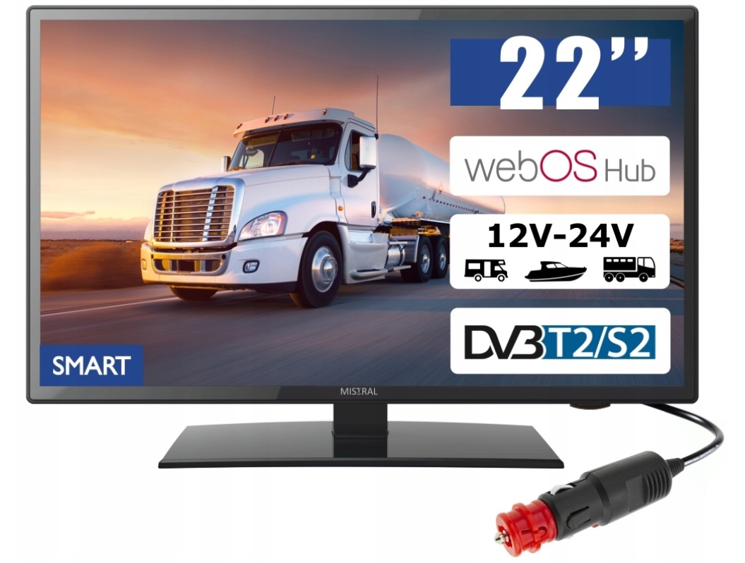 Mistral MI-TV215FSL Tv LCD 22' 12V 24V Smart Dvb-t pre jachtu automobilu Tir