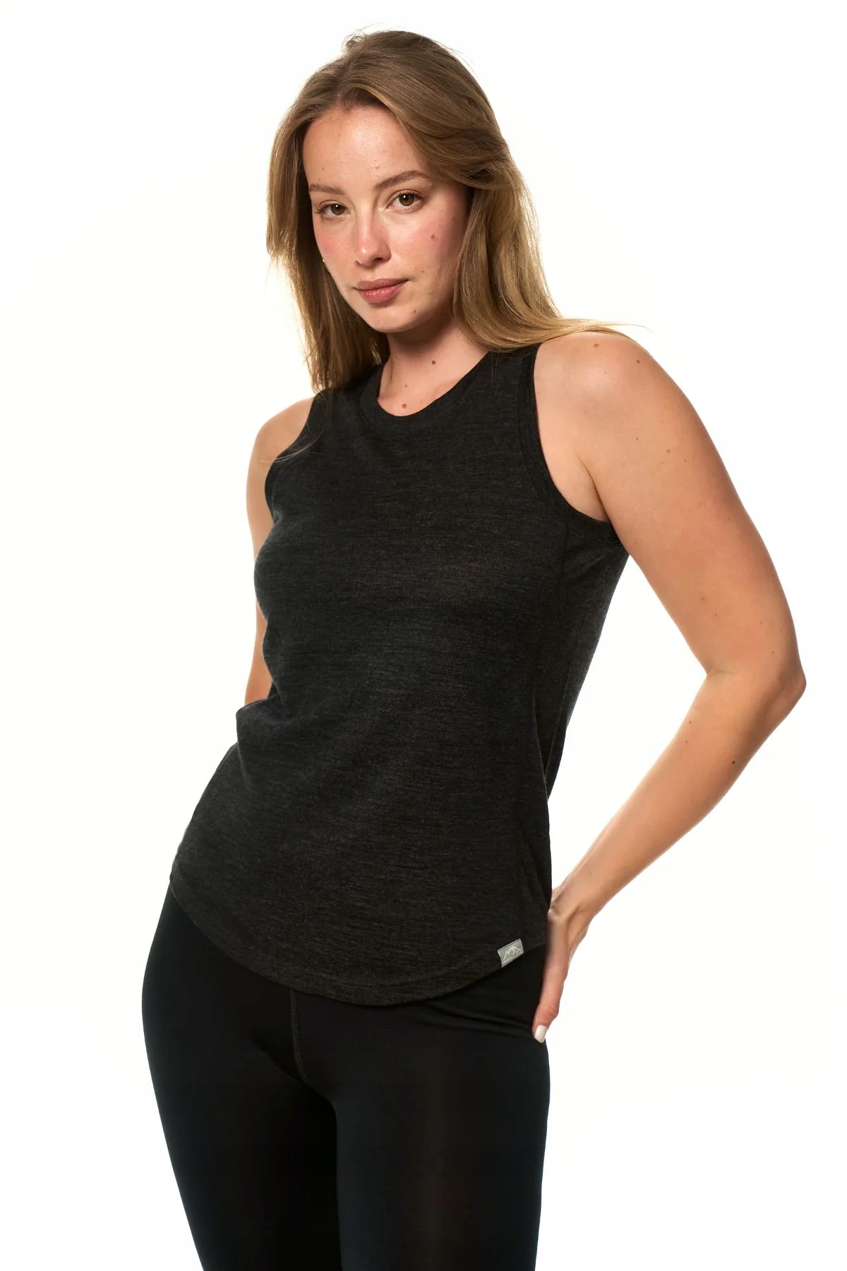 Damska koszulka na ramiączkach top bokserka sportowa Merino szara r. XL