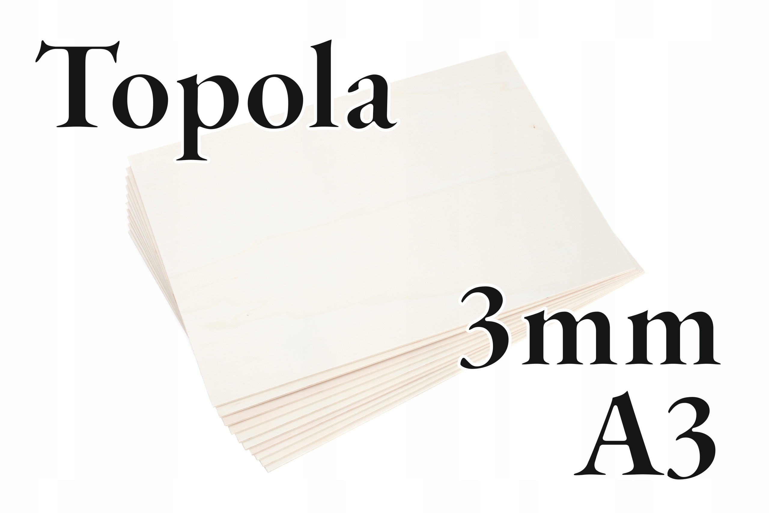 10 x Topolová překližka – Topol – 3 mm – A3 420 x 297 mm – Onlywood