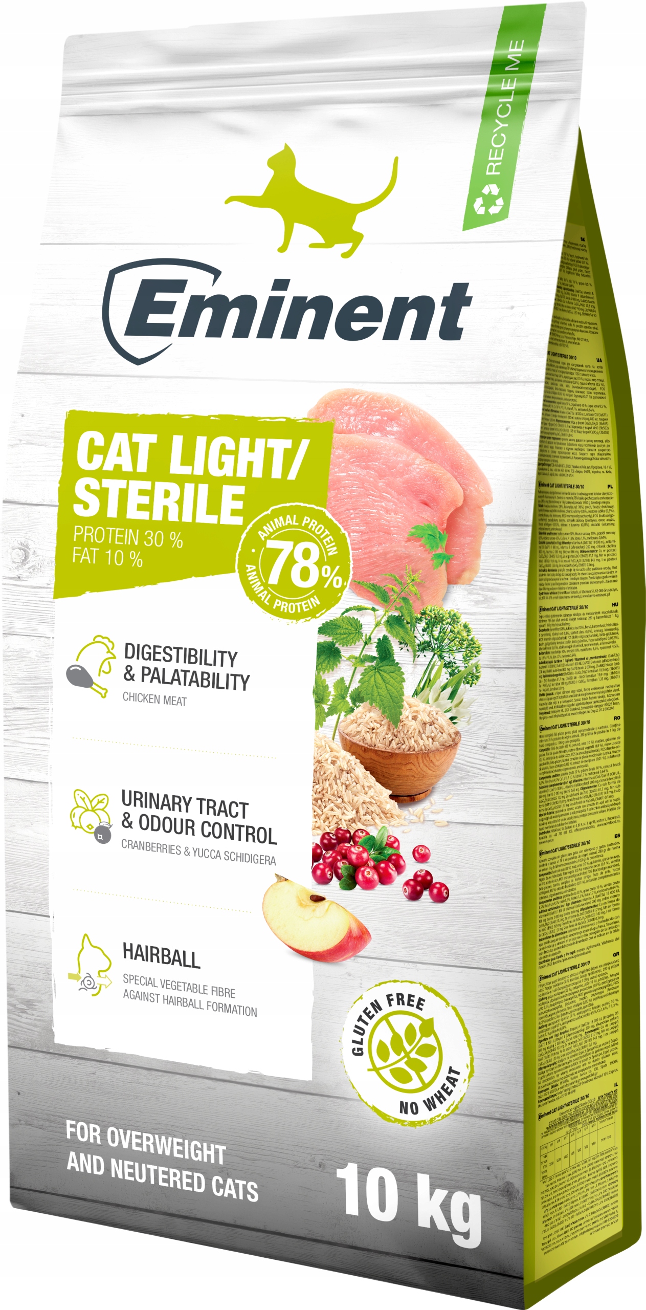 Eminent Cat Light/sterile 30/10 10kg (ulepszona) dla kotów sterylizowanych