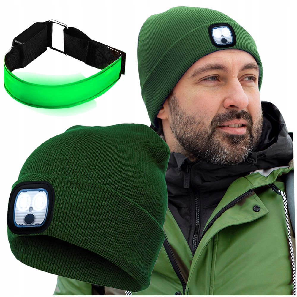Czapka na głowę z latarką Led Usb Czołówka Do Biegania Na Rower Hulajnogę