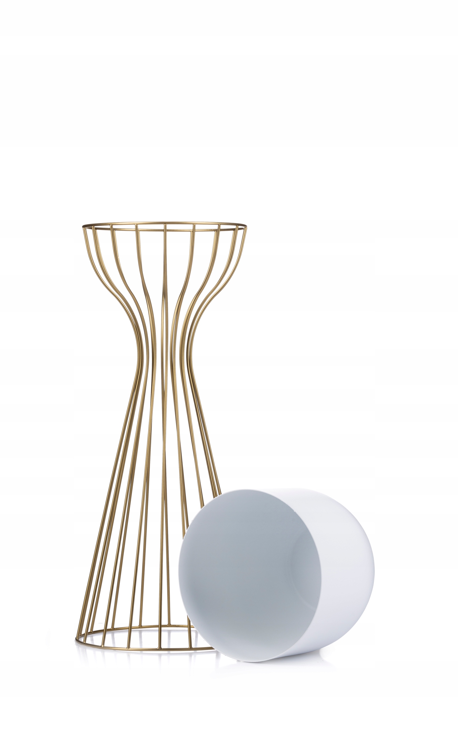 

Kwietnik metalowy na kwiaty złoto biały 56 cm Loft