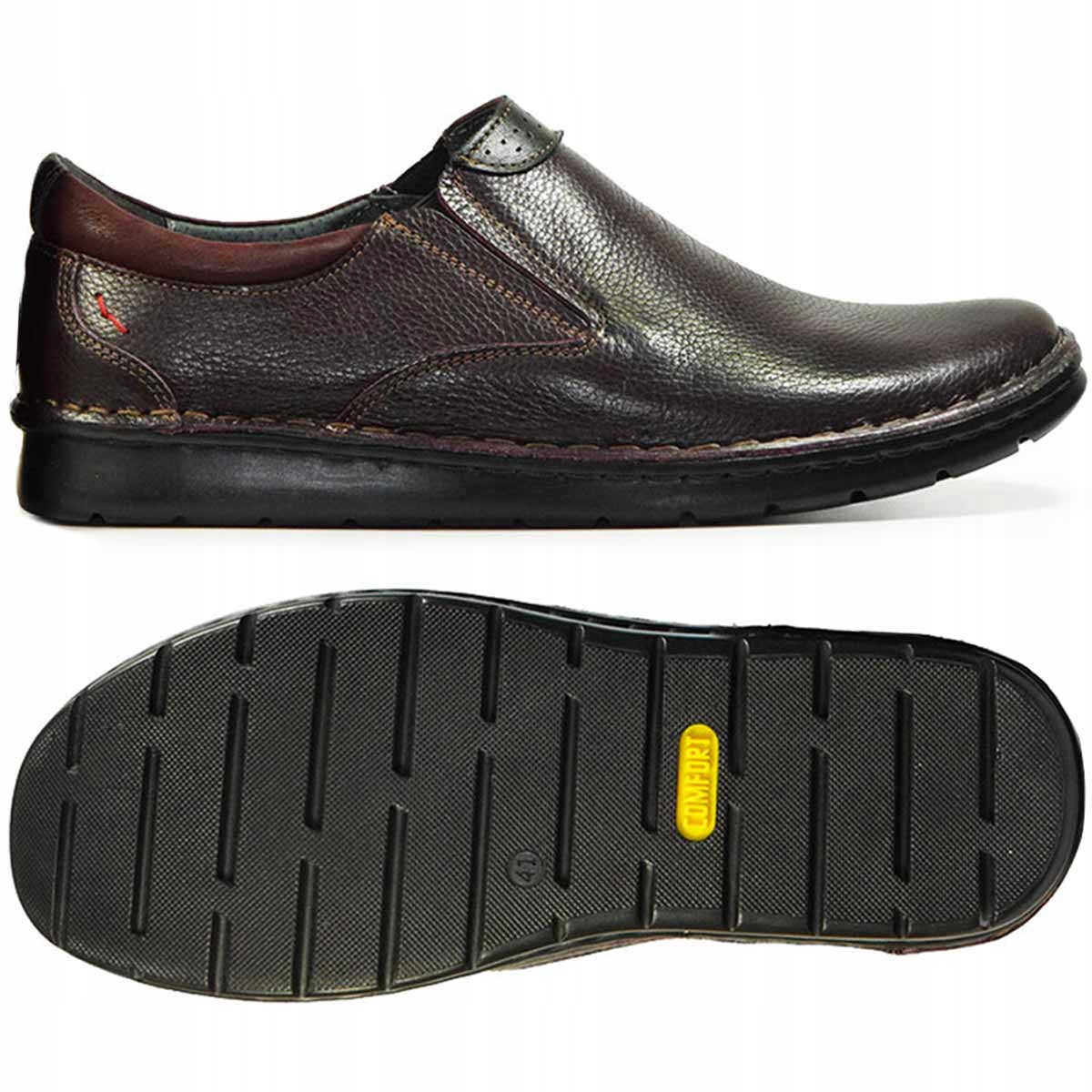 

Wsuwane półbuty casualowe ze skóry naturalnej 44