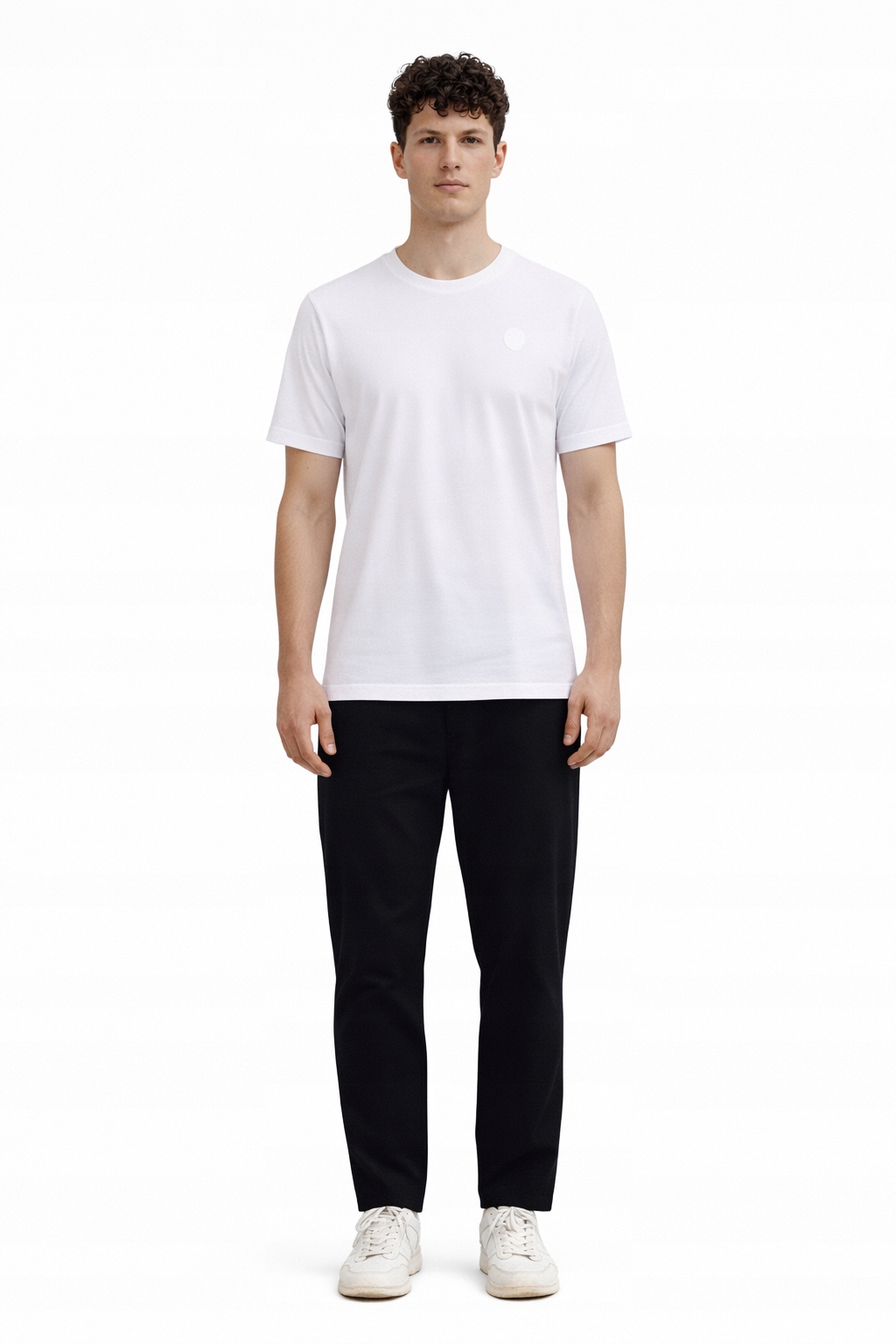 Trussardi Pánské Tričko S Logem, Krátký Rukáv, Bílé, Klasické, M I3C