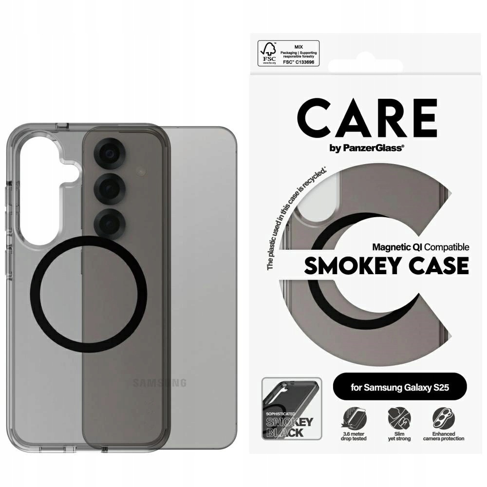 Etui Care PanzerGlass Flagship Urban Combat Qi Galaxy S25 dymny