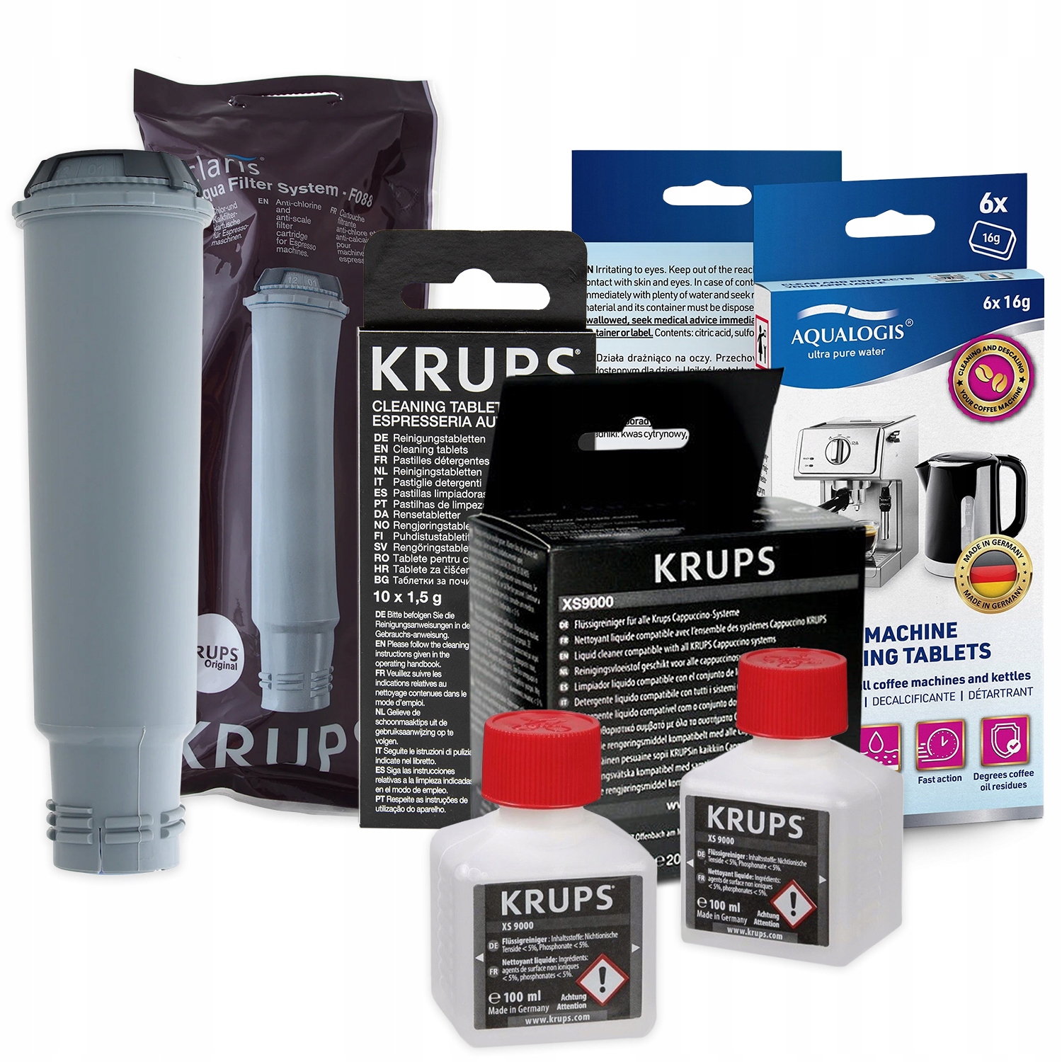 Filtr vody F08801 pro kávovar Krups Odvápňovač Tekutina Tablety