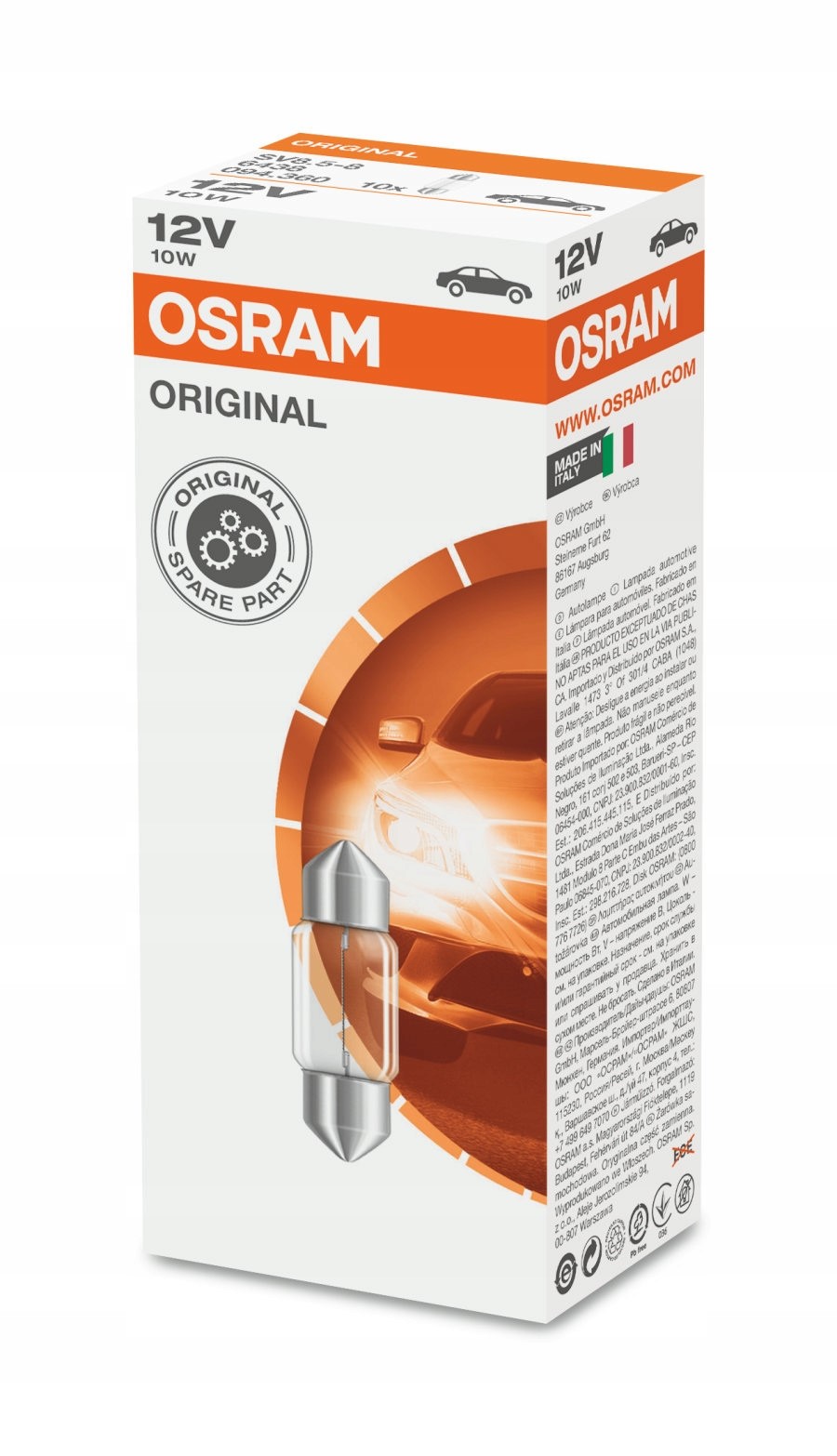 

żarówka pozycyjna Osram C 10W 12V 31mm