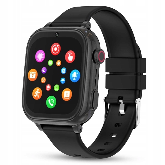 Smartwatch dziecięcy na kartę Sim, Gps, z funkcją rozmowy czarny j.polski