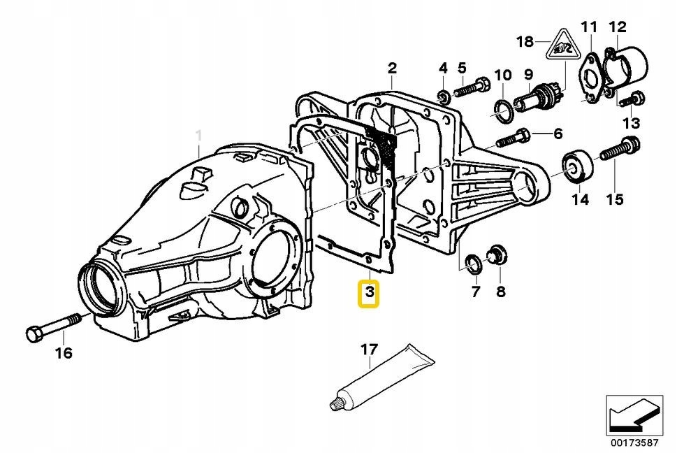 OE BMW USZCZELKA DYFRA MOSTU TYP 188 BMW E32 E34 E36 E38 Z3 33111211708 Producent części BMW OE