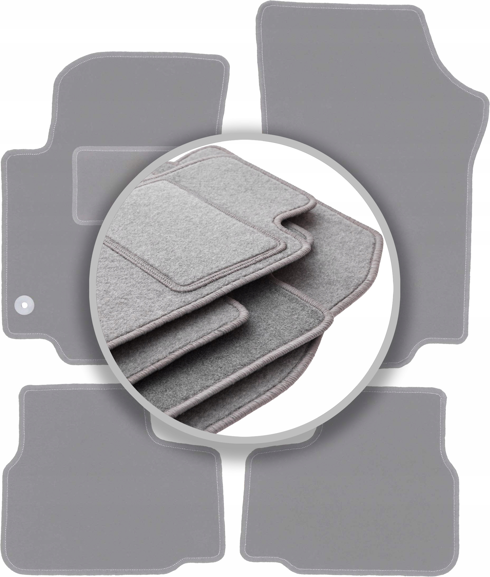 Velurové koberce Oslo šedé pro: Seat Mii hatchback 2011-