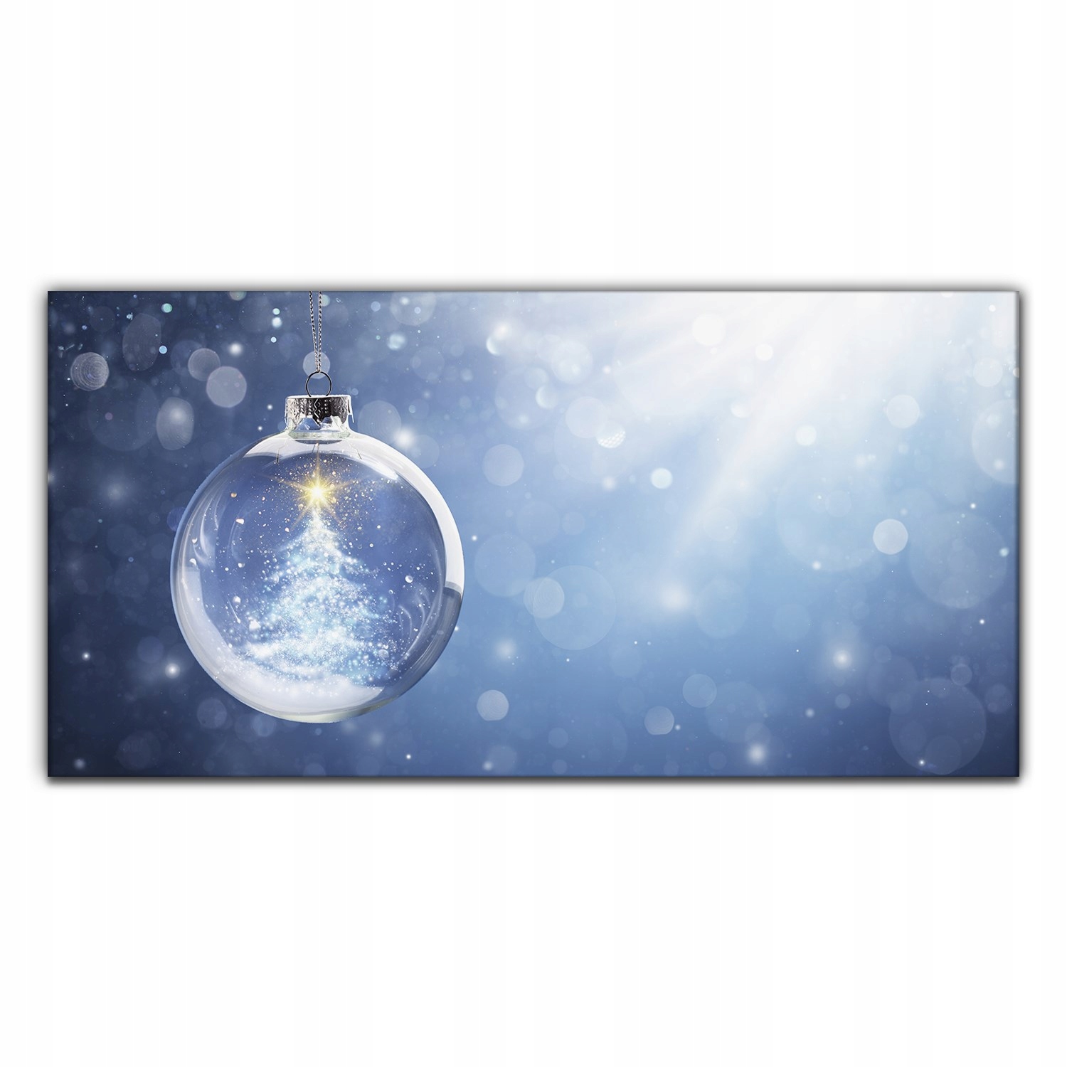 Obraz na plátne Vianočný stromček v snehovej guli 140 x 70 cm