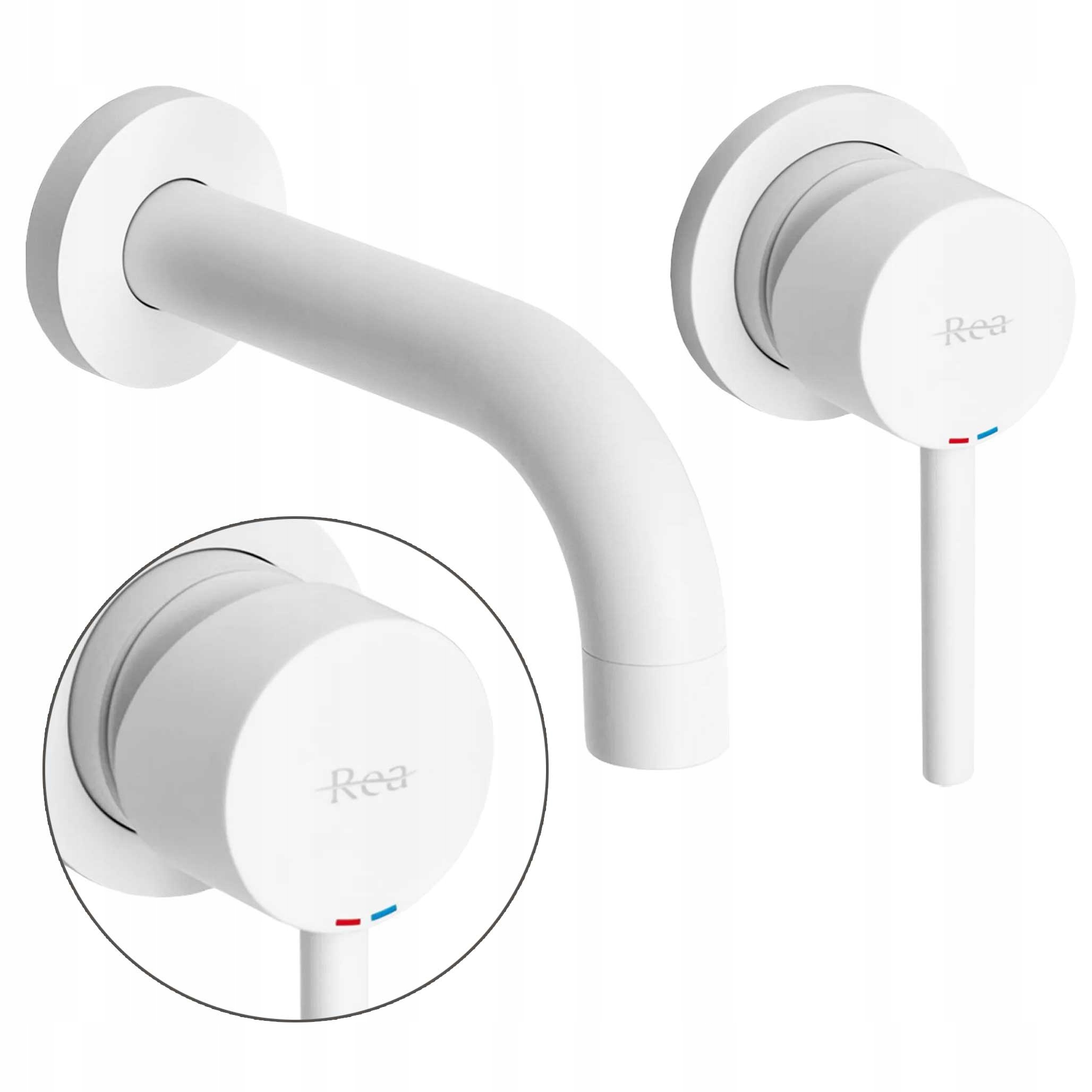 Nástenná podomietková batéria Lungo White Biela Rea