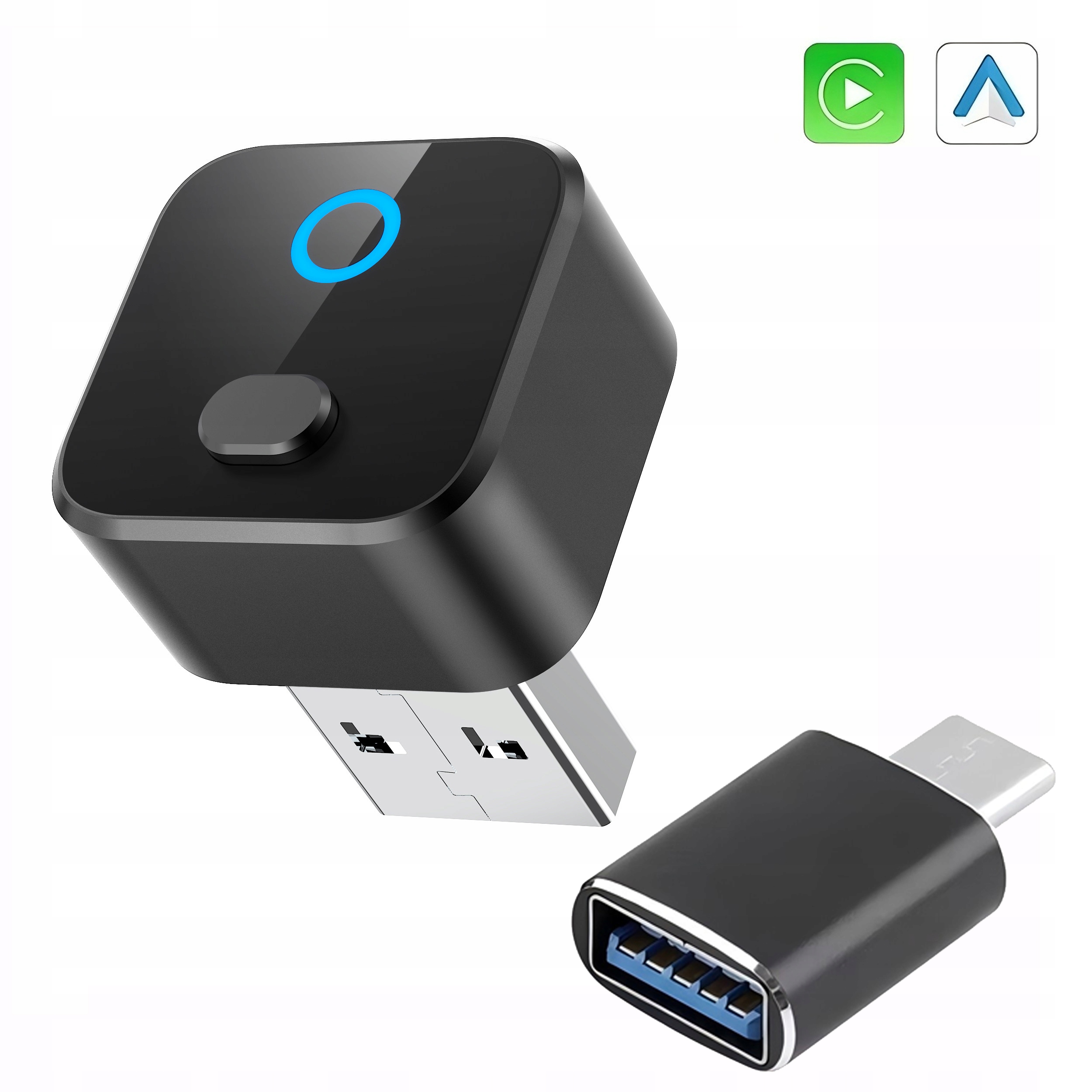 Bezdrátový adaptér Carplay Android Iphone Auto 2v1 Usb Usb-c Bluetooth