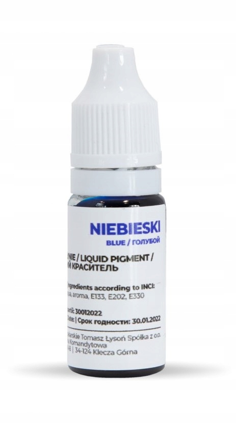 

Barwnik do mydła kolor Niebieski 10 ML