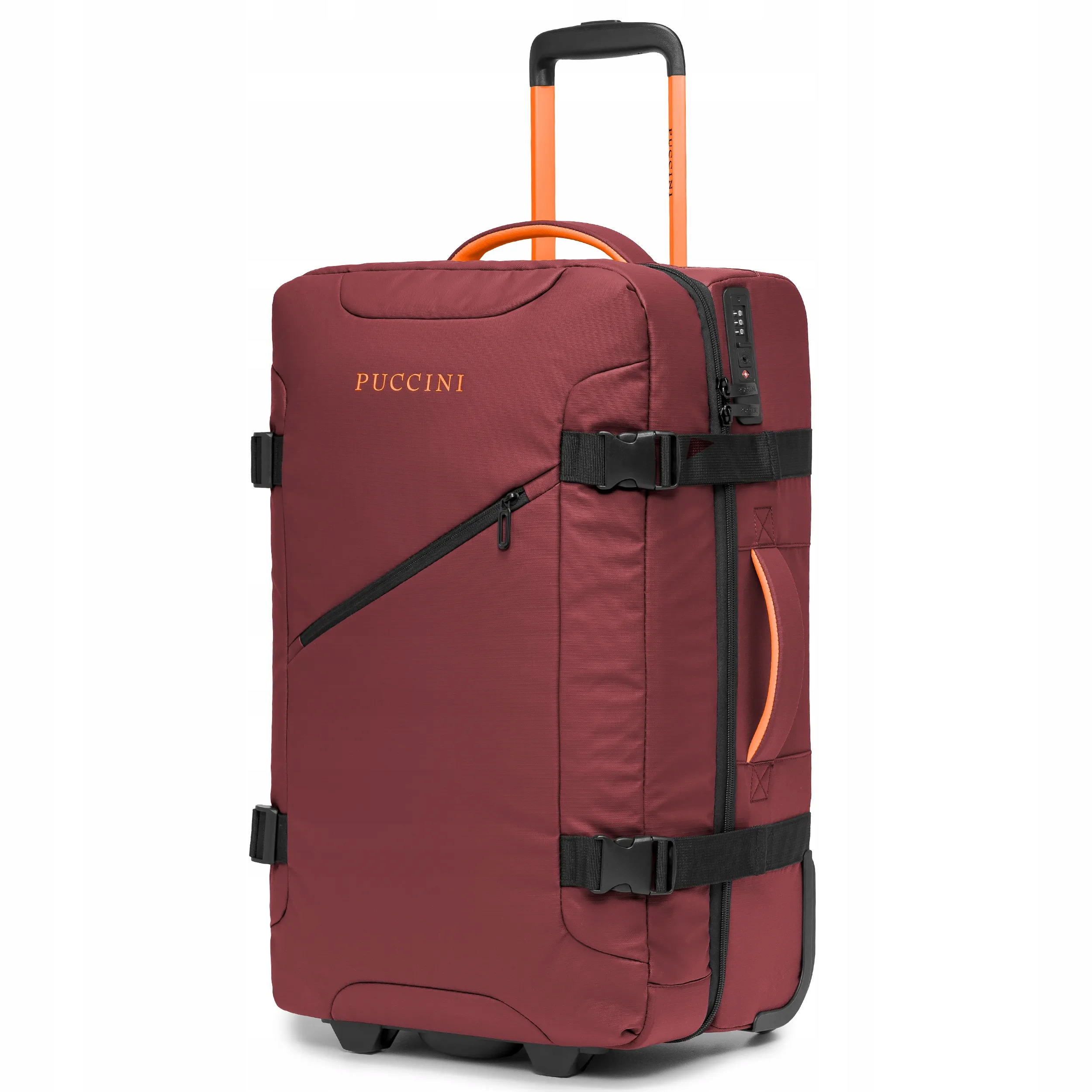 Walizka Średnia Podróżna Miękka Na Kółkach Puccini Czerwona EM50249B-3B